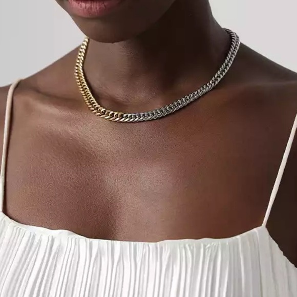 🤍Gold plated texture mix necklace - Picture 7 of 7